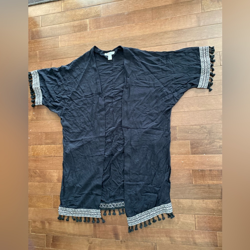H&M Coachella Black Kimono Sleeve Boho Cardigan | Women's S Black